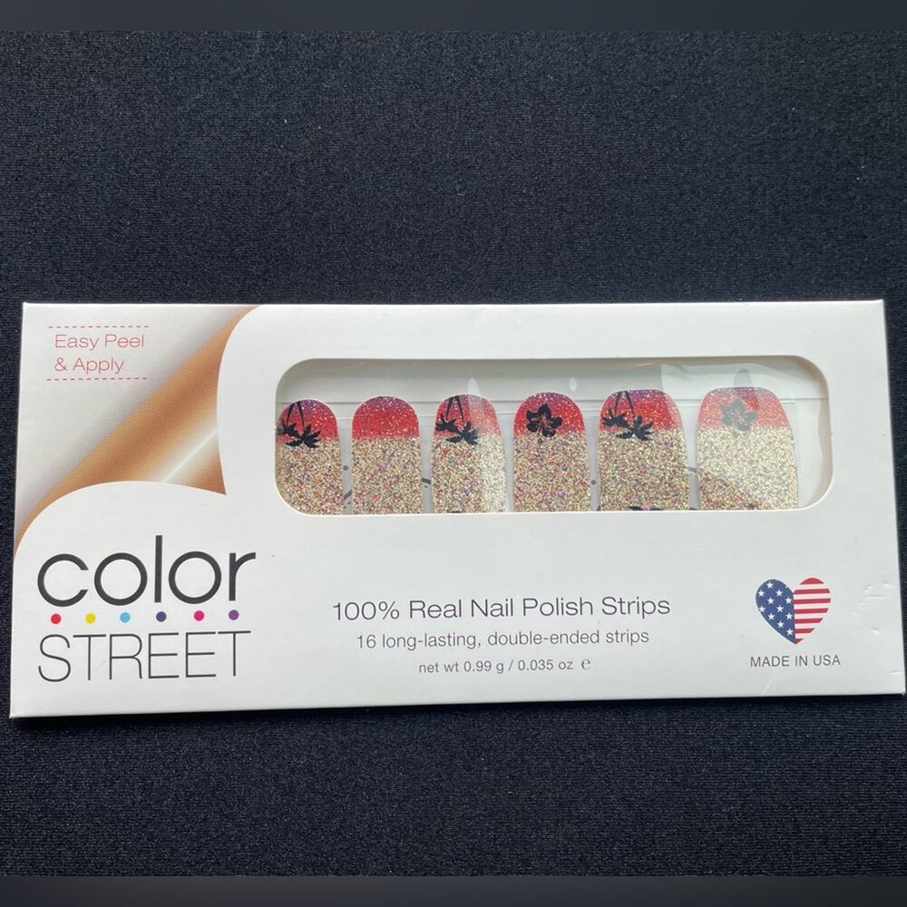 Color Street Hawaiian Half Light Rare HTF Retired Palm Trees Sand Sparkle